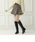 フリンジチェックフレアミニスカート