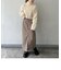 配色ステッチタイトロングスカート
