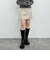 配色ステッチ台形ミニスカート