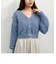 ラメフェザーショートニットカーディガン