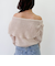 モヘアタッチ透かしオフショルニット