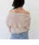 モヘアタッチ透かしオフショルニット
