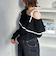 配色アシメオフショルニット