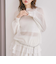 モヘアタッチ透かしミドルニット