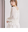 モヘアタッチ透かしミドルニット
