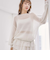 モヘアタッチ透かしミドルニット