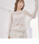 モヘアタッチ透かしミドルニット