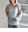 モヘアタッチ透かしミドルニット