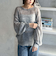 モヘアタッチ透かしミドルニット