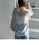モヘアタッチ透かしミドルニット