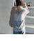 モヘアタッチ透かしミドルニット