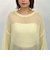 モヘアタッチ透かしミドルニット
