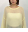 モヘアタッチ透かしミドルニット