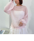 モヘアタッチ透かしミドルニット