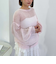 モヘアタッチ透かしミドルニット