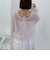モヘアタッチ透かしミドルニット
