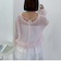 モヘアタッチ透かしミドルニット