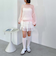 モヘアタッチ透かしミドルニット