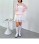 モヘアタッチ透かしミドルニット