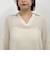 透かしスキッパーポロニット