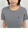 ハーフスリーブロゴ刺繍ケーブルニット