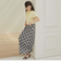 シアーバイアスチェックナロースカート