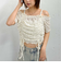 小花柄カットレースオフショルＴＯＰＳ