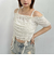 小花柄カットレースオフショルＴＯＰＳ