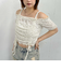 小花柄カットレースオフショルＴＯＰＳ