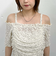 小花柄カットレースオフショルＴＯＰＳ