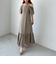 オフショルティアードワンピース