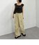 花柄シャーリングオフショルブラウス
