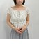 花柄シャーリングオフショルブラウス