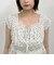 花柄シャーリングオフショルブラウス