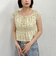 花柄シャーリングオフショルブラウス