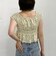 花柄シャーリングオフショルブラウス
