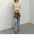 花柄シャーリングオフショルブラウス