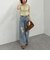 花柄シャーリングオフショルブラウス