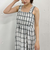 シュシュ付チェックシャーリングワンピース