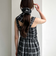 シュシュ付チェックシャーリングワンピース