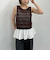 透かしスラブニットベストｘペプラムキャミＳＥＴ