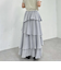 アシメ楊柳シャイニーティアードスカート