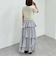 アシメ楊柳シャイニーティアードスカート
