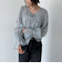 楊柳シャーリングショートブラウス