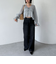 楊柳シャーリングショートブラウス