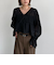 楊柳シャーリングショートブラウス