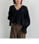 楊柳シャーリングショートブラウス