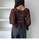楊柳シャーリングショートブラウス