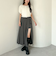スリットプリーツスカート×ショートパンツ