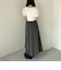 スリットプリーツスカート×ショートパンツ